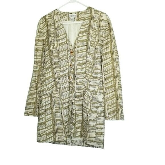 Pia Rucci vintage 80s? Blazer jacket womens Medium linen‎ blend Mark's on cuff - Picture 1 of 13